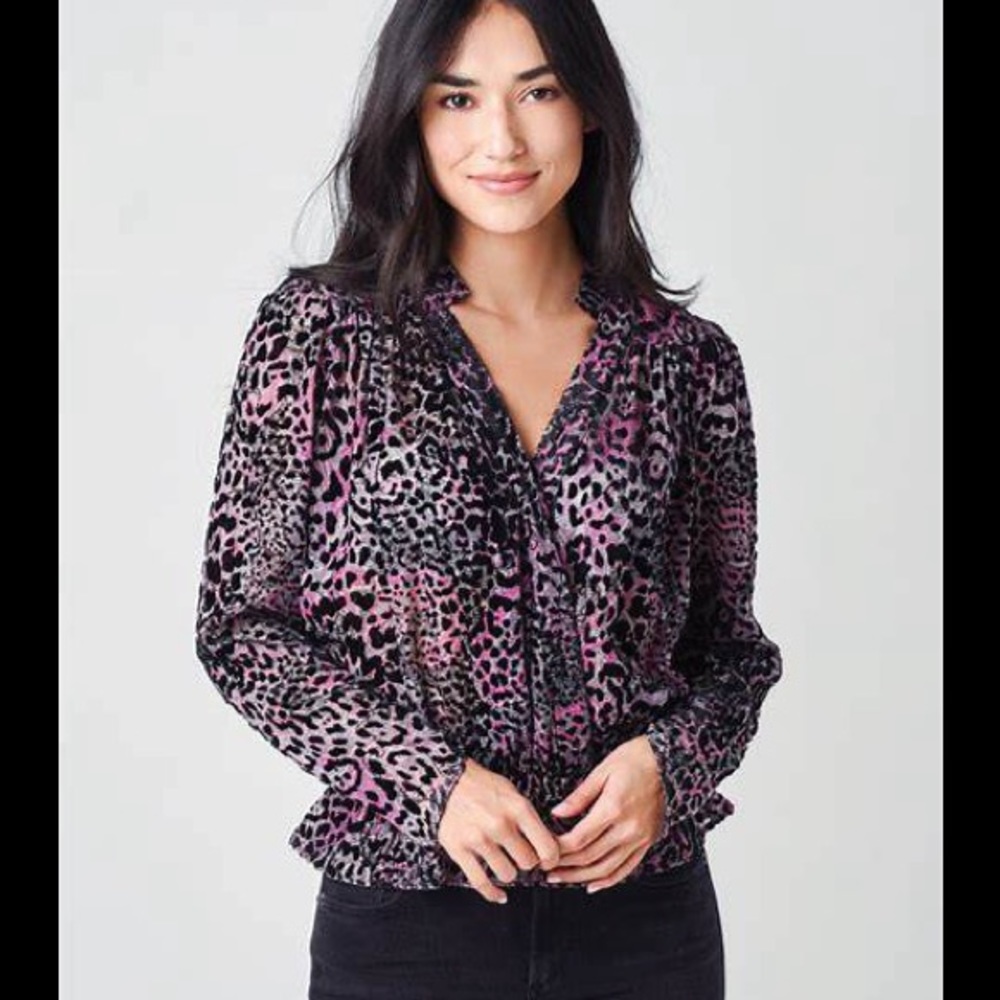 Zarin and Voltaire Tori Velours Devore blouse
